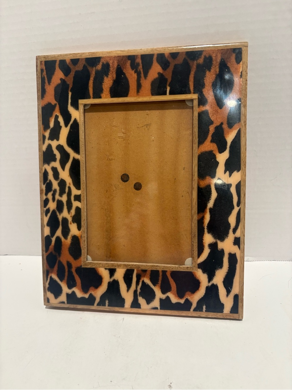 Pier 1 Leopard Print Photo Frame - Brown & Black